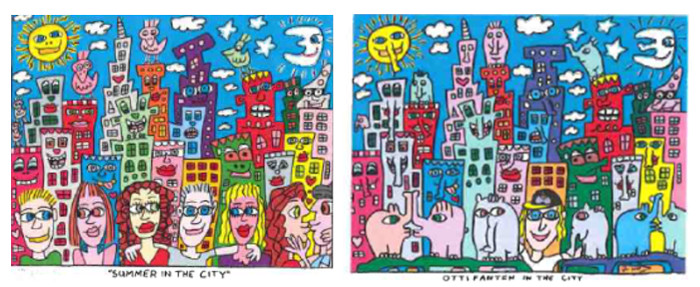 „Summer in the City” [z lewej strony] i „Ottifanten in the City“ [z prawej strony]  