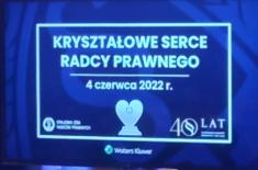 Kryształowe Serca Radcy Prawnego wręczone. Wiele za pomoc dla Ukrainy