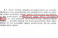 Tożsamość zwłok nieznana? Trzeba wezwać Milicję Obywatelską