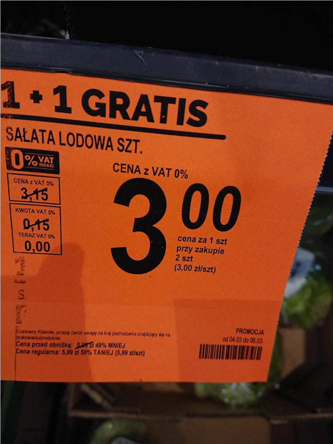 Biedronka - promocja sałaty