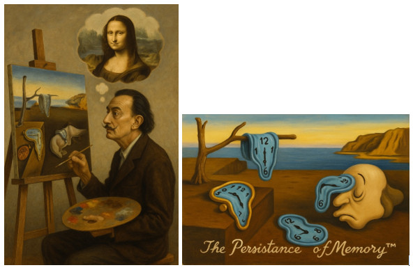 Obraz Salvadora Dali „Trwałość pamięci”. Dopowiedzenia - dozwolony użytek i AI.