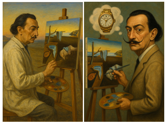 Obraz Salvadora Dali „Trwałość pamięci”. Dopowiedzenia - dozwolony użytek i AI.