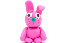 rozowy zajac plastelina