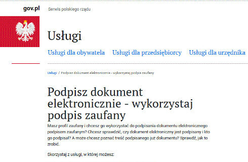 Jak podpisać sprawozdanie  finansowe profilem zaufanym