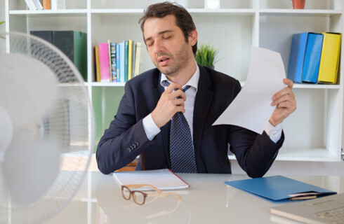 biuro upal wentylator