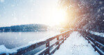 zima pomost jezioro