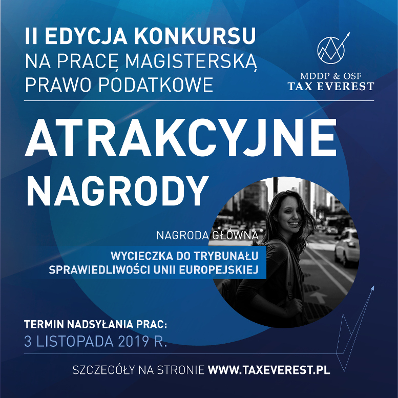 Tax Everest. Konkurs na najlepszą pracę magisterską z prawa podatkowego