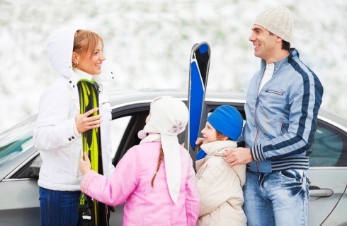 narty narciarze zima