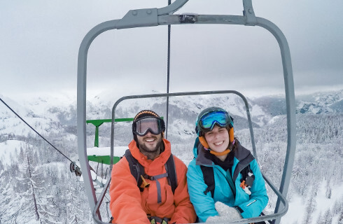 wyciag narciarski narty narciarze