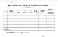 plan urlopow wypoczynkowych