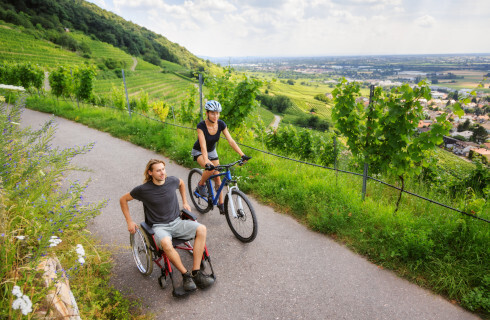 niepelnosprawny na wozku rower