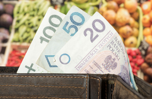 zlotowki portfel sklep warzywa