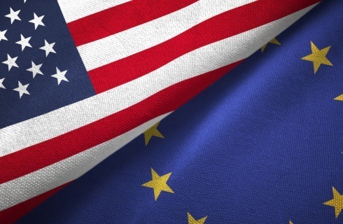 unia europejska usa flagi