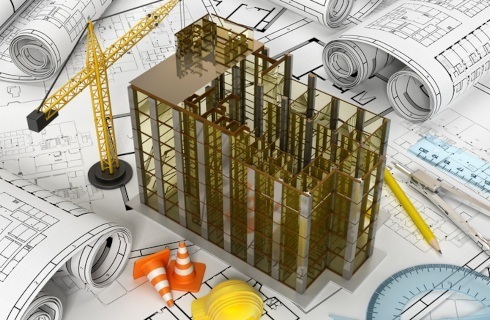 projekt budowlany dom makieta dzwig kask