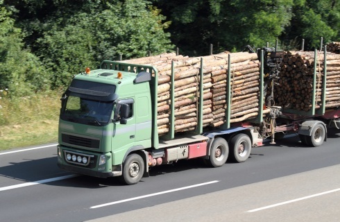 ciezarowka drewno przyczepa