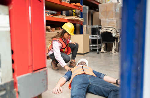 wypadek podloga pomoc