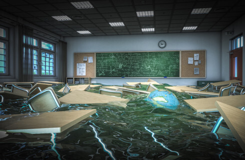 powodz zalanie szkola