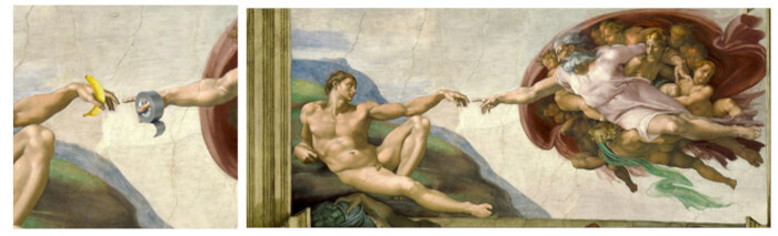 Stworzenie Adama z bananem