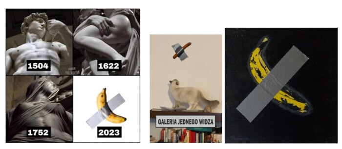 Collage-The-Comedian-after-Maurizio-Cattelan