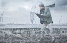 snieg wichura parasol