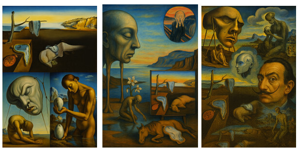 Obraz Salvadora Dali „Trwałość pamięci”. Dopowiedzenia - dozwolony użytek i AI.