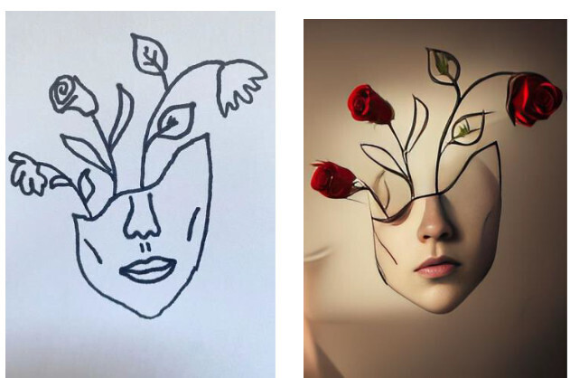 Kobieta z kwiatami w głowie