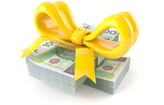 banknoty pieniadze zlotowki kokarda