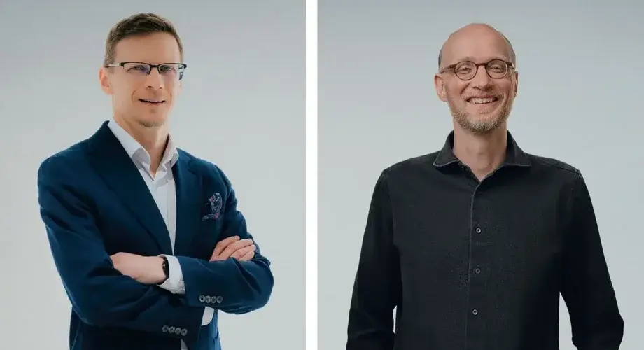 Marcin Kleina – prezes Wolters Kluwer Legal&Regulatory w Polsce i Rumunii oraz Viktor von Essen – twórca Libry i CEO Libra by Wolters Kluwer