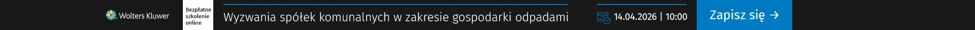 Szkolenia online Wyzwania spółek komunalnych w zakresie gospodarki odpadami 14.04.2026 r., godz. 10:00
