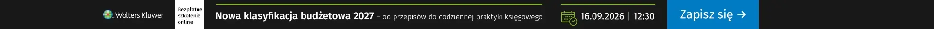 Szkolenia online Nowa klasyfikacja budżetowa 2027 – od przepisów do codziennej praktyki księgowego 16.09.2026 r., godz. 12:30